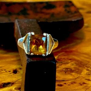 Silver with faux topaz ring